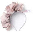 Satin Covered Aliceband With Double Flower - Champagne Grey (5mm Wide)