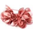 Satin Covered Aliceband With Double Flower - Pink (5mm Wide)