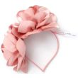 Satin Covered Aliceband With Double Flower - Pink (5mm Wide)