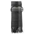 Men's Warm Chequered Winter Scarf - Grey
