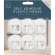 Self-Adhesive Plastic Hooks – Pack of 6 (Assorted Colours)