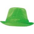 Sequined Gangster Hat for Adults - Neon Green