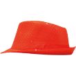 Sequined Gangster Hat for Adults - Neon Orange