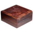 Sheesham Wood Carved Elephant Trinket Box