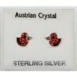 Silver Austrian Crystal Duck Studs-Asst Colours(8mm)