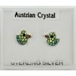 Silver Austrian Crystal Duck Studs-Asst Colours(8mm)