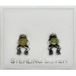 Silver Austrian Crystal Frog Studs (9mm)
