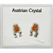 Silver Austrian Crystal Frog Studs (9mm)