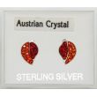 Silver Austrian Crystal Leaf  Studs Asst. (9mm)