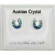 Sterling Silver Austrian Crystal Horseshoe Studs - Asst. Colours (8mm)
