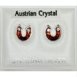 Sterling Silver Austrian Crystal Horseshoe Studs - Asst. Colours (8mm)