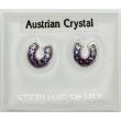 Sterling Silver Austrian Crystal Horseshoe Studs - Asst. Colours (8mm)