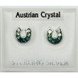 Sterling Silver Austrian Crystal Horseshoe Studs - Asst. Colours (8mm)