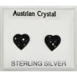 Silver Heart Studs - Asst. Colours (7mm)