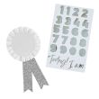 Silver Milestone Birthday Badge Personalised with 1 Sticker Sheet