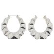 Silver Pyramid Patterned Earrings - 7.5cm
