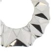 Silver Pyramid Patterned Earrings - 7.5cm