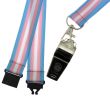 Wholesale Silver Whistle With Lanyard - Transgender Colours