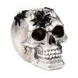 Silver Skull with Black Spiders & Webs - 11cm