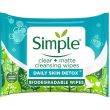 Simple Clear + Matte Cleansing Wipes 