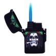 Wholesale PROF Blue Jet Flame Rasta Skull Malibu Refillable Lighters - Assorted 