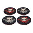 Skulls and Roses Set of 4 Cork Coasters