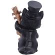 Steampunk Black Cat Figurine Playing Cello – 10cm