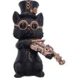 Steampunk Black Cat Figurine Playing Violin – 10cm
