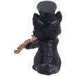 Steampunk Black Cat Figurine Playing Violin – 10cm