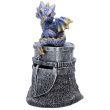 Blue Dragon Figurine on Knight Helmet – 13.2cm