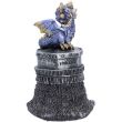 Blue Dragon Figurine on Knight Helmet – 13.2cm