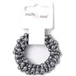 Small Dark Grey Beaded Hair Scrunchie - 5cm