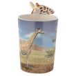 Giraffe Savannah Decal Ceramic Shaped Handle Mug