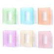 Rectangle Frosted Curved Hair Clamps - Assorted - 6cm