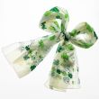 Wholesale St. Patrick's Day Shamrock Design Satin Stripe Scarves - Cream