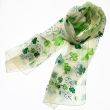 Wholesale St. Patrick's Day Shamrock Design Satin Stripe Scarves - Cream