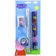 4pcs Kids Peppa Pig Stationery Set - Pencil, Rubber, Ruler and Sharpener