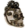 Steampunk Style Skull with Cogs & Springs Figurine - 16.5cm