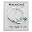 Sterling Silver Austrian Crystal Hoop Earrings - Turquoise (18mm)