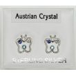 Sterling Silver Butterfly Studs - Asst. Colours (8mm)
