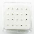 Sterling Silver Claw Square Set Nose Studs - Clear (1.5 mm)