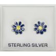 Sterling Silver Daisy Flower- Cobalt