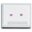 Sterling Silver Enamel Tiny Heart Studs - Purple