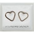 Sterling Silver Gold Heart Studs - 10mm