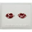 Sterling Silver Lips Design Studs - 10mm