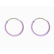 Sterling Silver Pastel Enamel Hoops(10mm) - Purple 