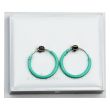 Sterling Silver Pastel Enamel Hoops(12mm) - Mint