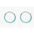 Sterling Silver Pastel Enamel Hoops(12mm) - Mint