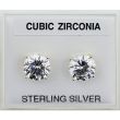 Sterling Silver Round CZ Studs 8mm