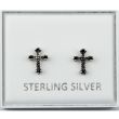 Sterling Divine Cross Ear Studs 10mm
